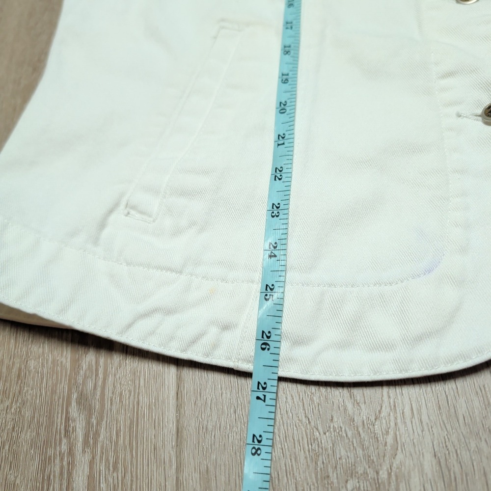 Vintage Zena Jeans Womens 2XL White Denim Jacket Cotton Button Front Plus Size - Picture 2 of 8